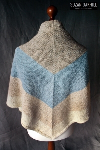 Nordic Wind Shawl cabinfour owl quince knitting triangle back view